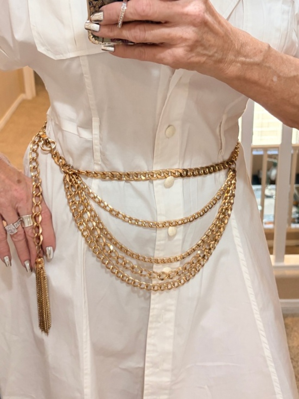 Gold Multi-Chain Tassel Waist Belt - Women Accessories - Heavy - Versatile